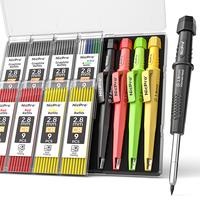 Nicpro 4 Pack CP3000 Carpenter Pencil with Sharpener, Mechanical Pencils Set with 76 Refills, Heavy Duty Construction Pencil,...