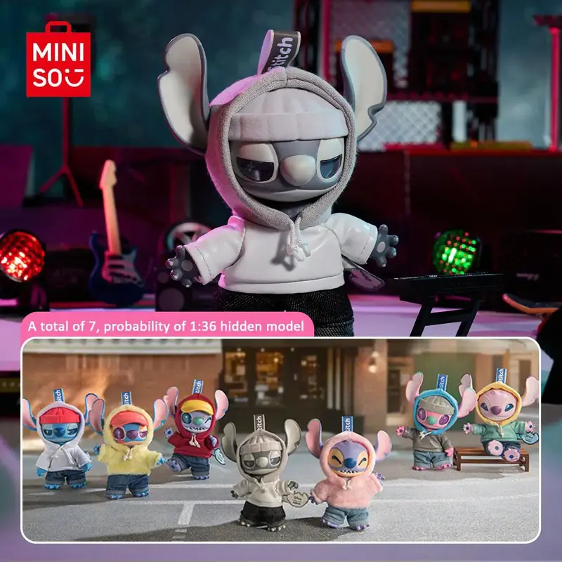 Disney Stitch GenZ Street Series Plush Blind Box - Fashion Pendants, Bag Charms for Shopping and Party, Hiphop Style Keychain...