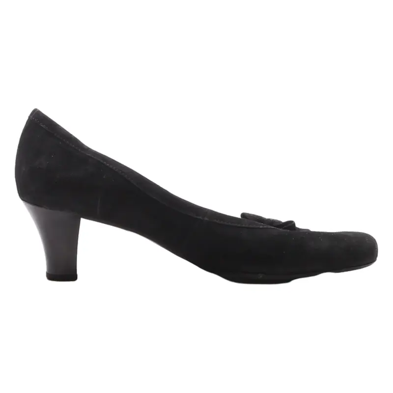 GABOR Court Heels Black Suede Womens UK 6