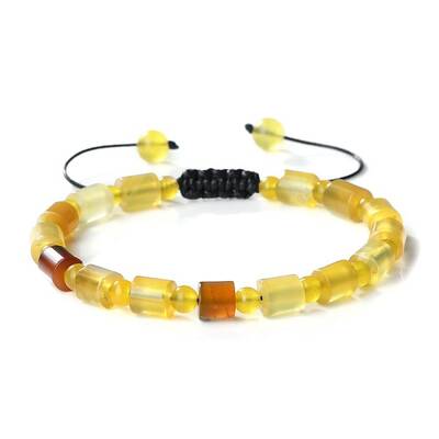 Bohemian Style Natural Banded Agate/Striped Adjustable Braided Bracelets for Women