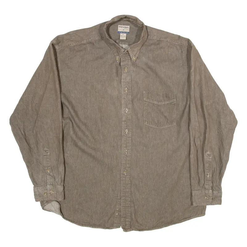 HIGH SIERRA Mens Plain Shirt Brown Long Sleeve XL