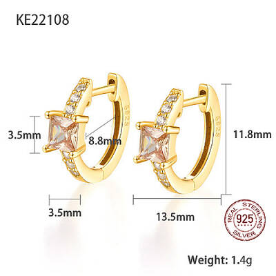 Real 18K Gold Plated 925 Sterling Silver Hoop Earrings