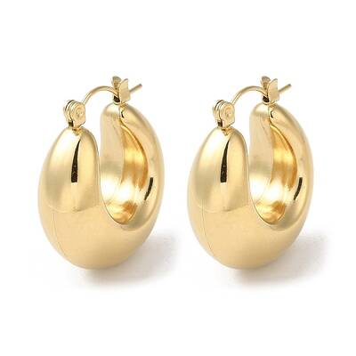 304 Stainless Steel Plain Thick Hoop Earrings