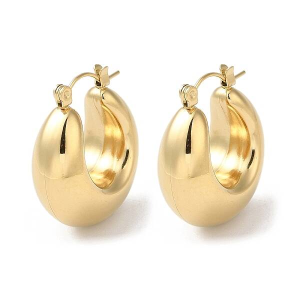304 Stainless Steel Plain Thick Hoop Earrings