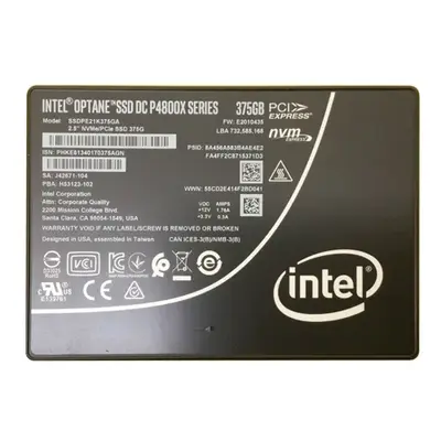 SSDPE21K375GA01 Intel Optane DC P4800X 375GB 3D Xpoint PCI-Express 3.0 x4 NVMe 2.5-Inch Solid State Drive