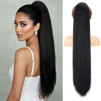 Fxmongyi 30 Inch Straight Ponytail Extensions Long Straight Claw Clip on Ponytail Natural Soft Clip in Hair Extension Synthet...