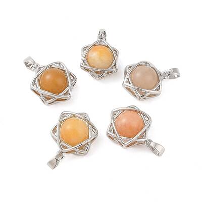 Natural Topaz Jade Round Pendants