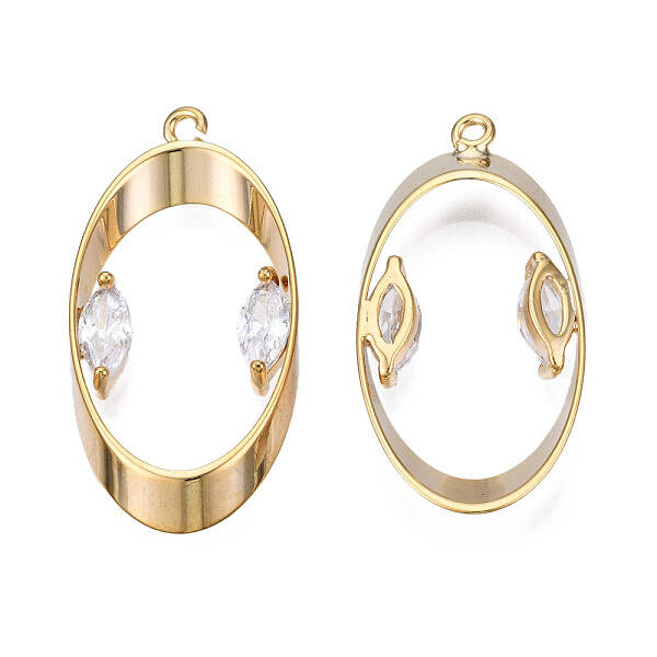 Brass Rhinestone Pendants