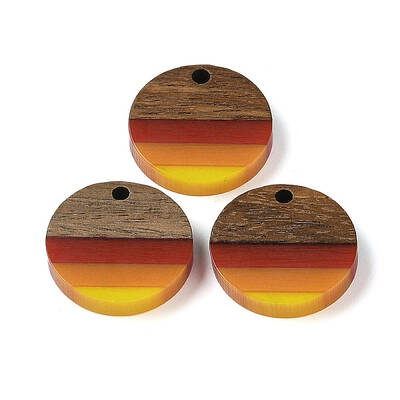 Pride Rainbow Theme Resin & Walnut Wood Pendants