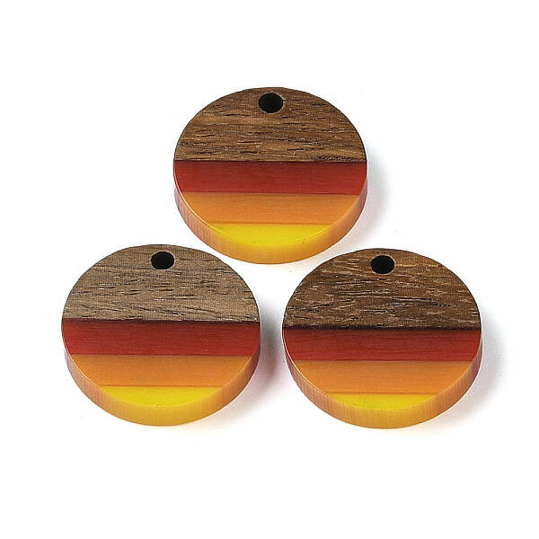 Pride Rainbow Theme Resin & Walnut Wood Pendants