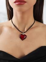 Women's Heart Decor Pendant Necklace for Women & Girls, Y2k Fashion Jewelry for Party, Daily Clothing Decor, Trendy All-match...