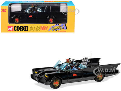 1966 Batmobile with Batman and Robin Figures Batman (1966-1968) Classic TV Series (#267 Reissue) Diecast Model Car by Corgi