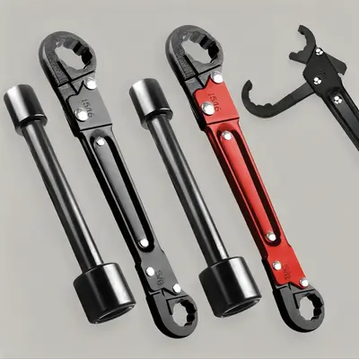 Double Ended Pipe Wrench Set, Plumbing Wrench, Adjustable Wrench, Professional Plumbing Tool Set for Easy Angle Stop and Supp...