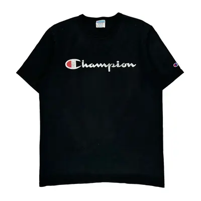 Champion Spellout T-Shirt - XL Black Cotton