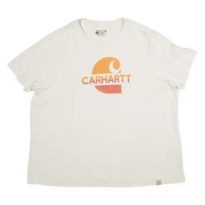 CARHARTT Loose Fit Mens T-Shirt Cream 2XL