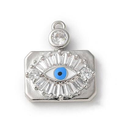 Rack Plating Brass Micro Pave Cubic Zirconia Enamel Pendants