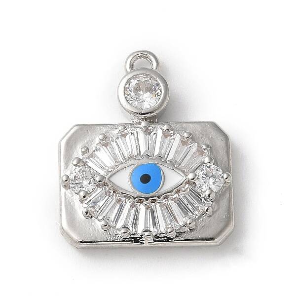 Rack Plating Brass Micro Pave Cubic Zirconia Enamel Pendants