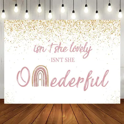 Aperturee Isnt She Onederful Pink Gold 1St Birthday Backdrop