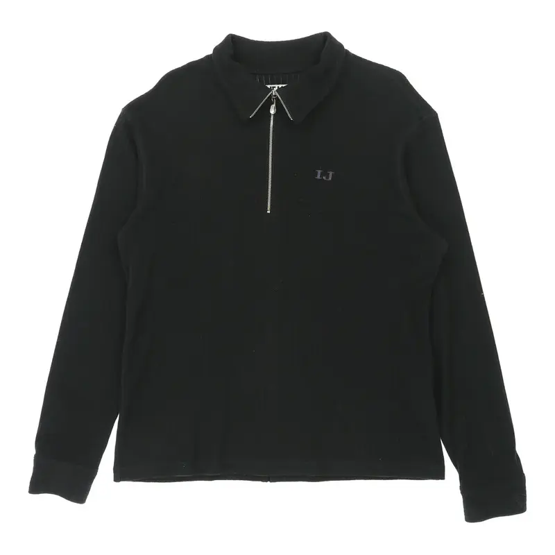 Iceberg 1/4 Zip - Large Black Cotton