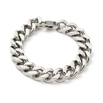 Non-Tarnish 201 Stainless Steel Curb Chain Bracelet for Men Women