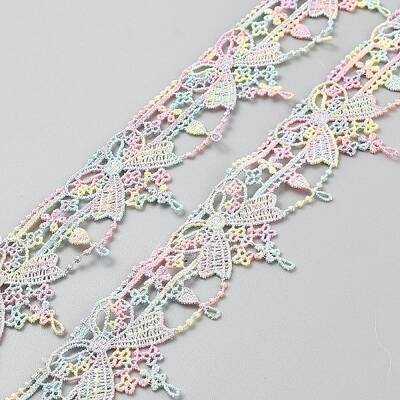Floral Embroidery Sew on Polyester Ribbon Patches