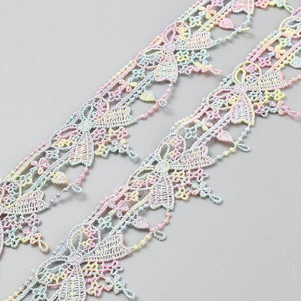 Floral Embroidery Sew on Polyester Ribbon Patches