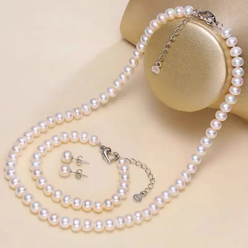 【S14】Classic Series, Handmade Freshwater Pearl Jewelry Set For Daily Anniversary Auspicious Birthday Daily Engagement Wed...