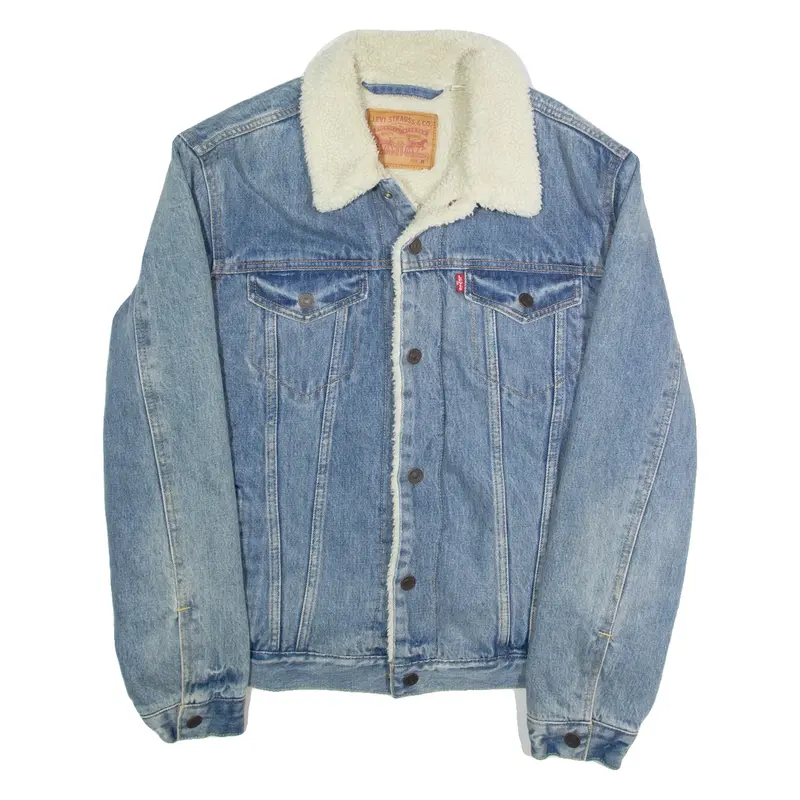 LEVI'S Mens Sherpa Lined Denim Jacket Blue M