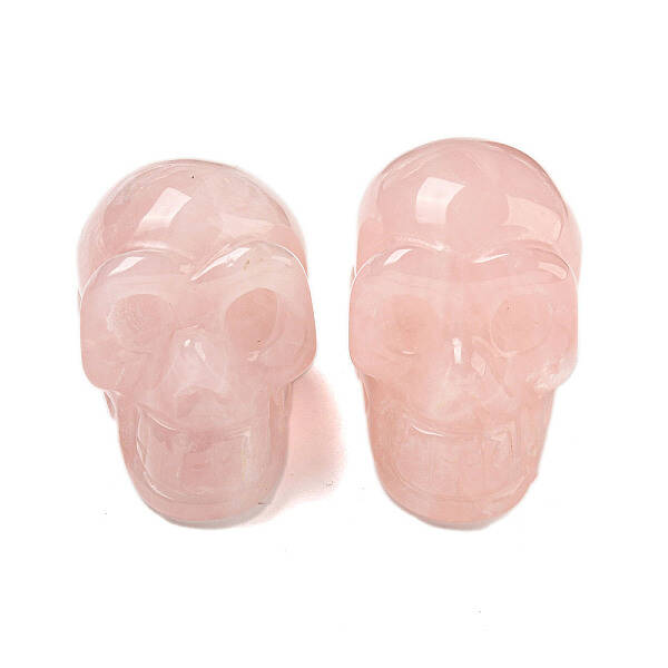 Halloween Natural Rose Quartz Skull Figurines
