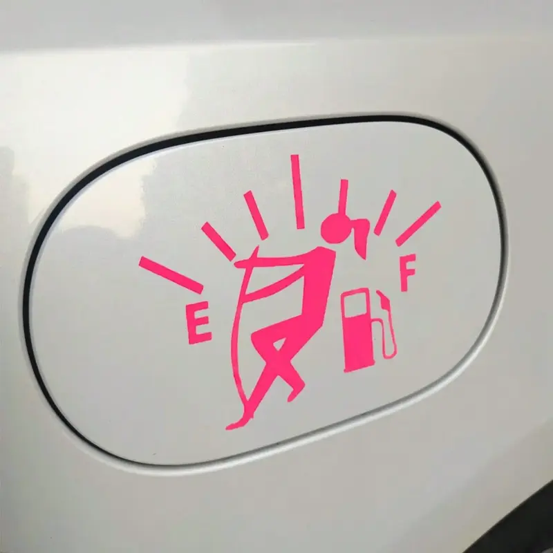 Funny Car Gas Tank Pattern Sticker, Cartoon Girl Pattern Decal for Car, Decorative Sticker for Car Fuel Tank, Universal Car E...