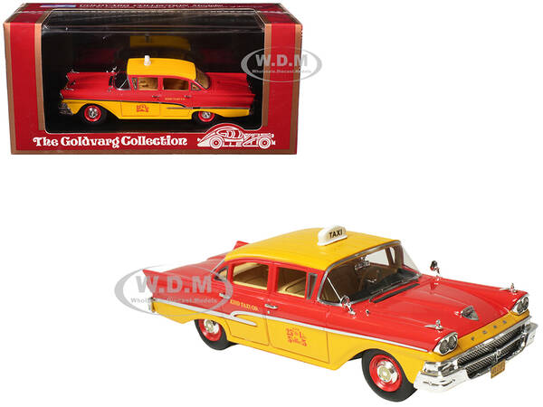 1958 Ford Custom 300 Taxi Cab Kind Taxi Co. Red and Yellow with Yellow Interior Limited Edition to 200 pieces Worldwide 1/43 ...