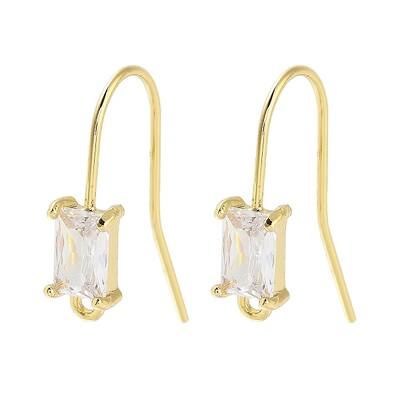 Brass Micro Pave Cubic Zirconia Earrings Findings