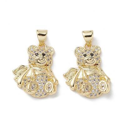Brass Micro Pave Cubic Zirconia Pendants