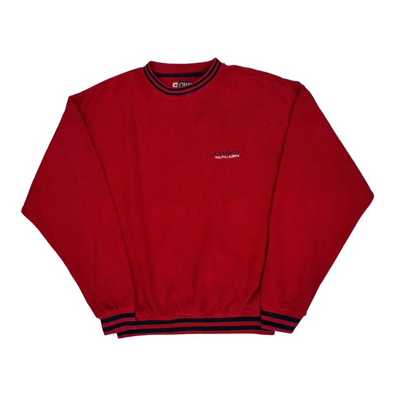 Chaps Ralph Lauren Sweatshirt - Large Red Cotton Blend
