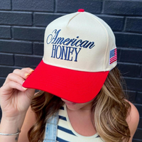 American Honey Vintage Trucker Hat, American Flag Hat, 4th7 American Independence Day 4th July Hat
