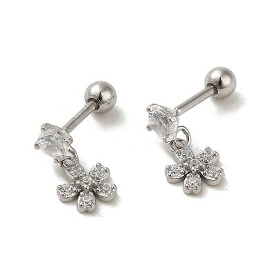 925 Sterling Silver Micro Pave Cubic Zirconia Stud\r\nEarrings for Women