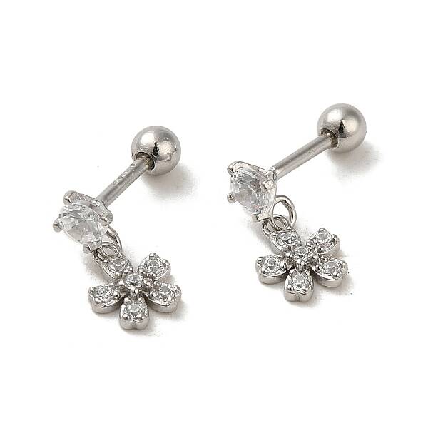 925 Sterling Silver Micro Pave Cubic Zirconia Stud\r\nEarrings for Women