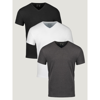 Fresh Clean Threads Basics V-Neck Tshirt, 3-Pack - Ultra-Soft Fabric, Classic Fit - Choose Your Pack Crewneck Menswear