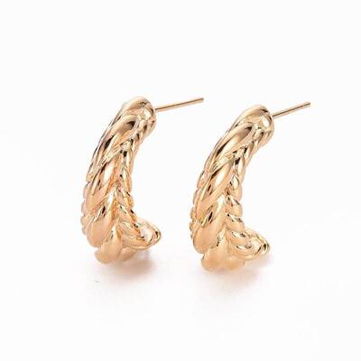 Brass Half Hoop Earrings