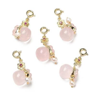 Natural Rose Quartz Lucky Bag Pendant Decoration