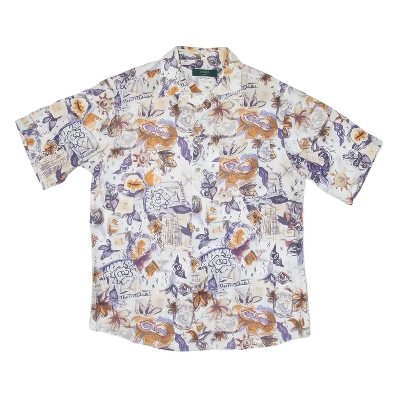 CANADA Mens Shirt Purple Crazy Pattern 2XL