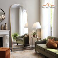 【Fathers Day Gift】【Deal】Sweet Furniture Full Length Mirror Standing Hanging or Leaning Against Wall with Stand Alumin...