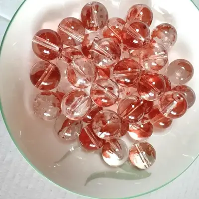 A001 DIY 14mm 40pcs Glass Beads Regular Crystal Beads Natural Semi-finished Versatile Bracelet Necklace Making Beads Making