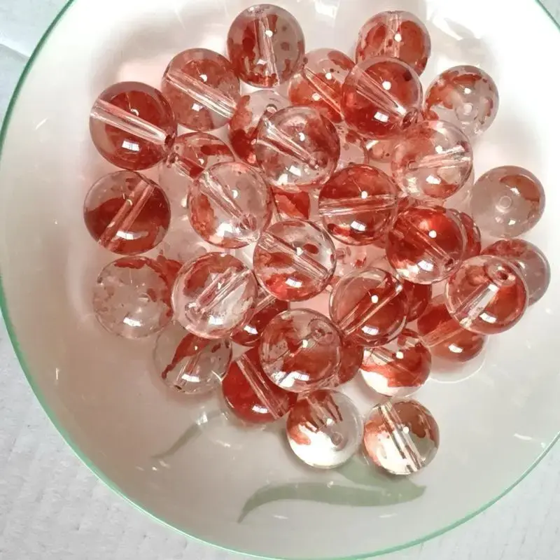 A001 DIY 14mm 40pcs Glass Beads Regular Crystal Beads Natural Semi-finished Versatile Bracelet Necklace Making Beads Making