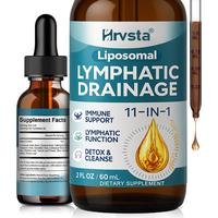 Liposomal Lymphatic Drainage Drops - 11 In 1 Organic Lymphatic Drainage Supplement with Burdock Root, Echinacea, Elderberry, ...