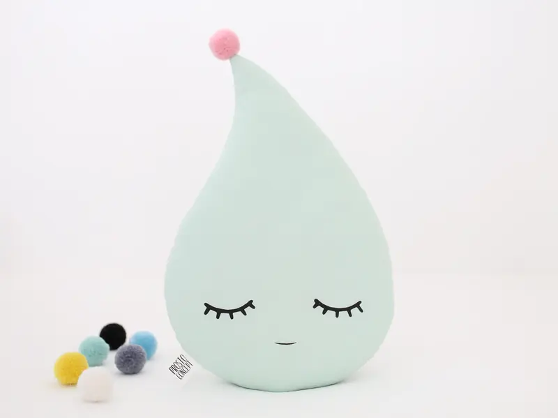 Green Mint Raindrop Pillow