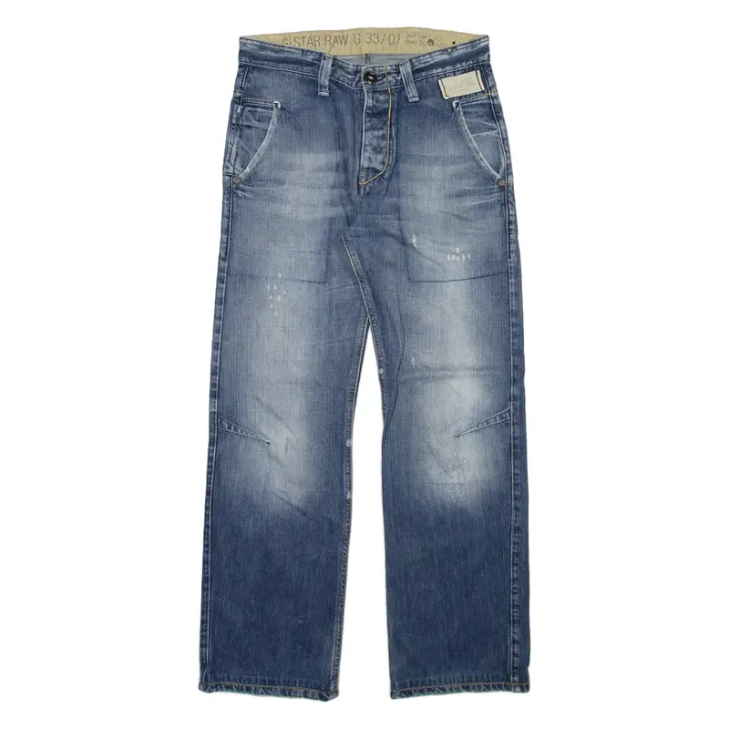 G-STAR RAW Mens Jeans Blue Regular Straight Stone Wash W31 L31