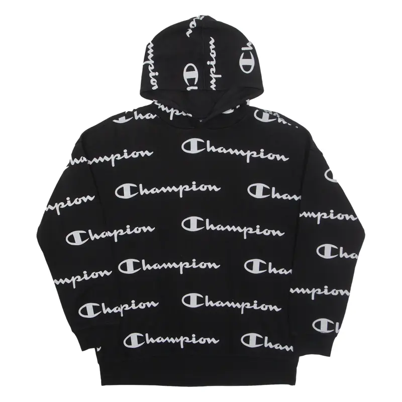 CHAMPION Boys Black Hoodie XL