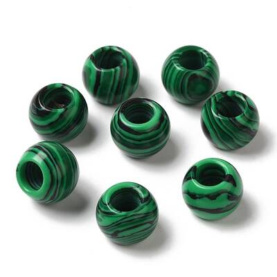 Synthetic Malachite Gemstone European Beads