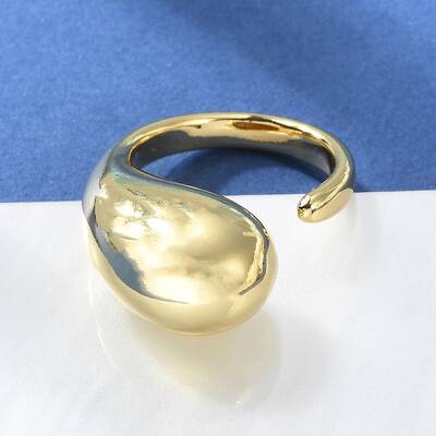 Rack Plating Brass Teardrop Open Cuff Ring for Women